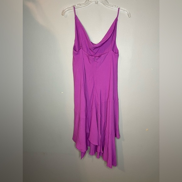 Steve Madden Tarin Dress L Orchid Purple Asymmetric Hem Slip Midi NWT - Picture 9 of 13